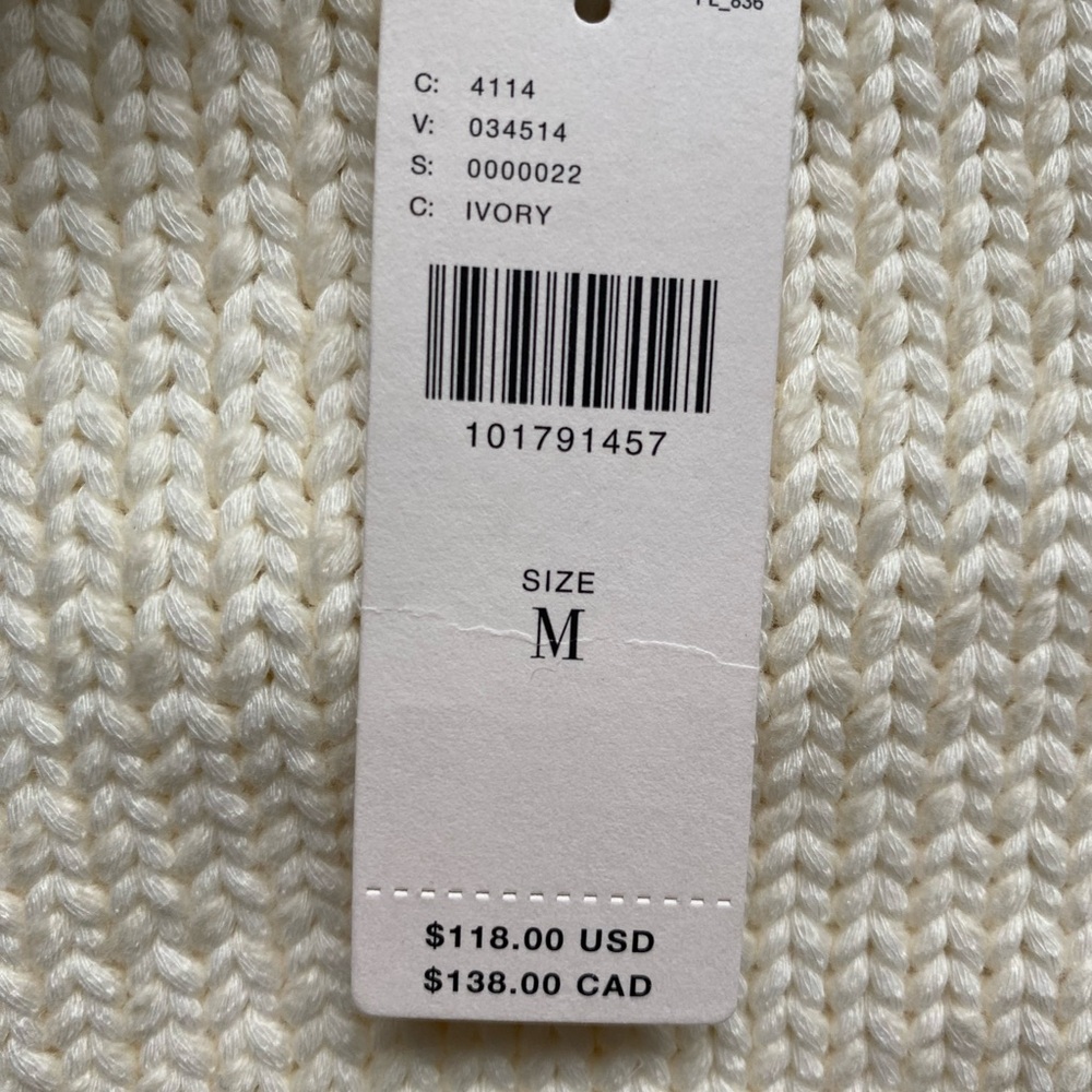 Pilcro Anthropologie Sleeveless Cream Sweater size M new! - Picture 7 of 9